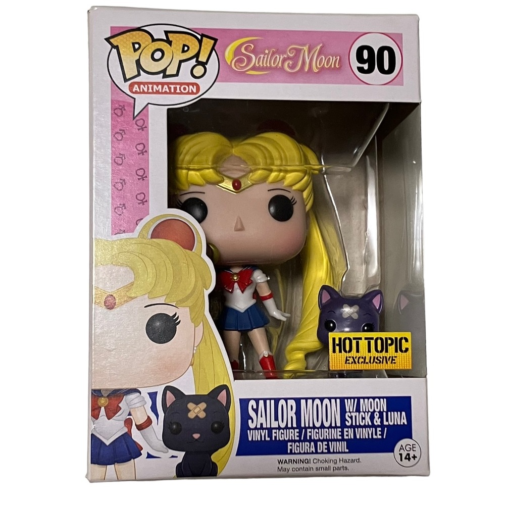 Funko Pop! Sailor Moon with Moon Stick & Luna 90 Hot Topic Exclusive NEW